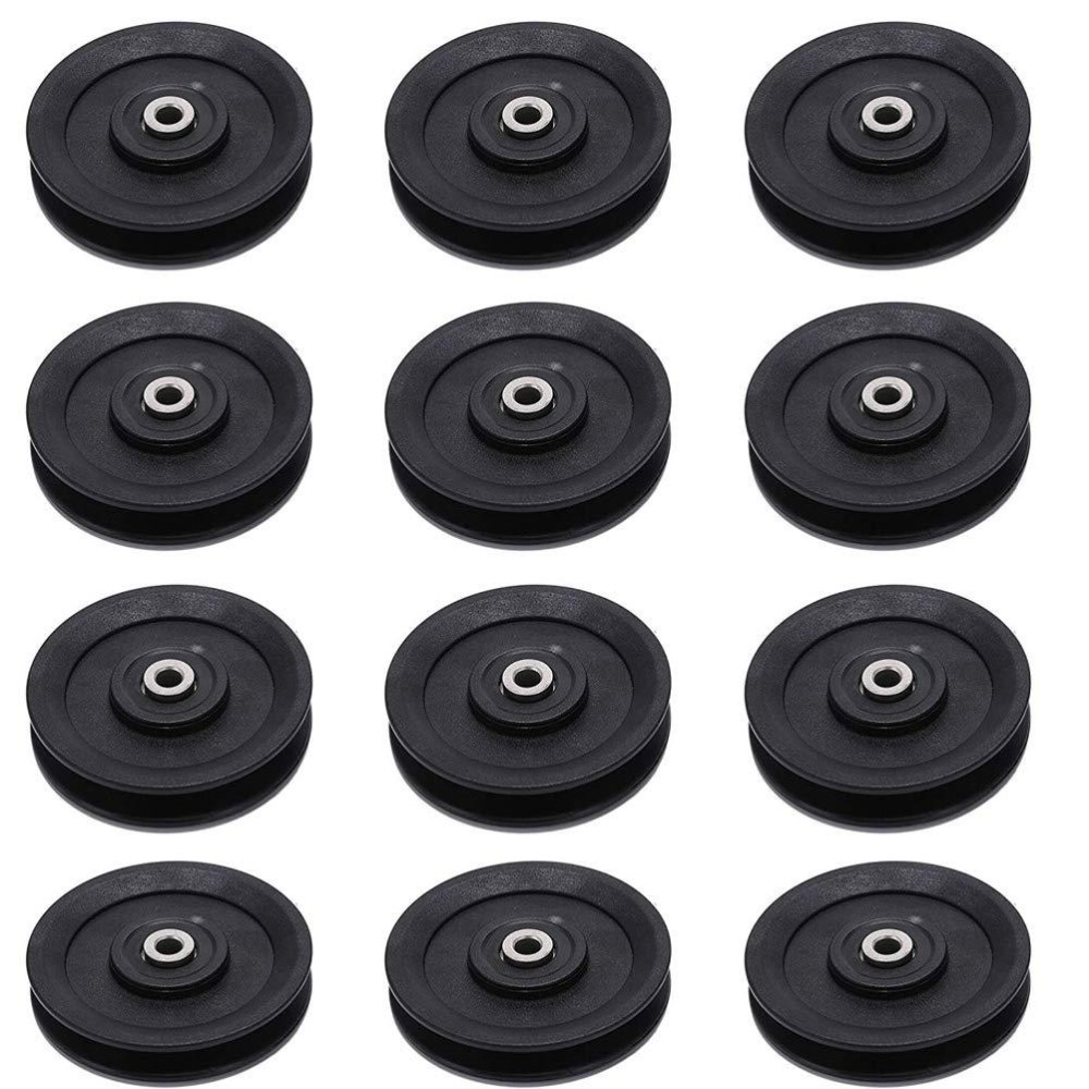 Nc Gym Machine Bearing Pulley (4 Inch) Black Wheel For Wire (Pack Of 4 8 12 16 20 24 28 32 36 40) (28)