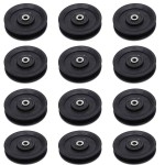 Nc Gym Machine Bearing Pulley (4 Inch) Black Wheel For Wire (Pack Of 4 8 12 16 20 24 28 32 36 40) (28)