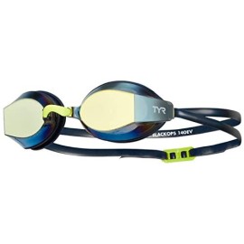 Tyr Black Ops 140 Ev Mirrored Racing Swimming Goggles For Adults, Color-Metallized Smoke