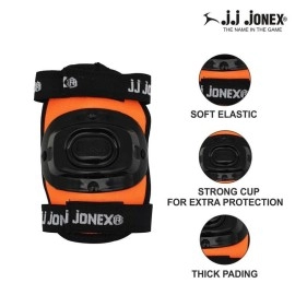 Jj Jonex Protective Set Skating And Cycling For Age 8 To 11 Years Skating Guard Combo (Medium, Orange Full) (Myc)