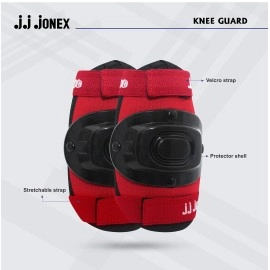 Jj Jonex Protective Set Skating And Cycling For Age 8 To 11 Years Skating Guard Combo (Medium, Red Full) (Myc)