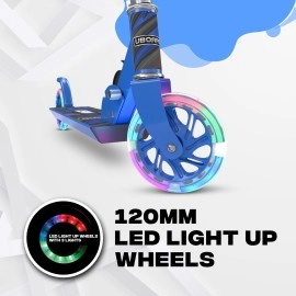 Uboard Premium 2 Wheel Kick Scooter For Kids, Fully Fold-Able, 3 Height Adjustments, Aluminium-Alloy Body, Magic Led Flashing Pu Wheels - Age 3+ Years, Bis Approved