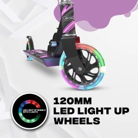 Uboard Premium 2 Wheel Kids Kick Scooter , Fully Fold-Able, 3 Height Adjustments, Aluminium-Alloy Body, Magic Led Flashing Pu Wheels - Age 3+ Years, Bis Approved