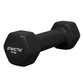 Symactive Vinyl Dumbbell, Set Of 2, 9 Kg & Gym Gloves, Set Of 2, Large, Warrior, Dark Grey