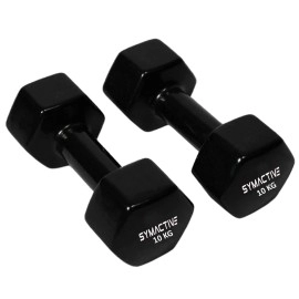 Symactive Vinyl Dumbbell, Set Of 2, 10 Kg & Gym Gloves, Set Of 2, X-Large, Ace, Red