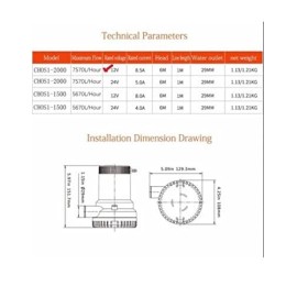 Asian Pumps & Machineries Non Automatic Bilge Pumps For Boats 2000 Gph 12V Submersible Boat Marine Plumbing Electric