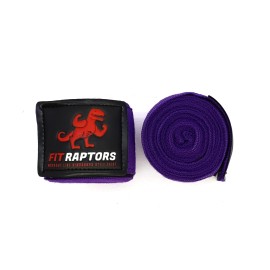 Fitraptors Cotton Boxing Hand Wrap With Thumb Loop For Men & Women Gym Accessories And Fitness Support Gloves Straps With Premium Velcro For Better Stability And Grip (3 Meters, Purple)