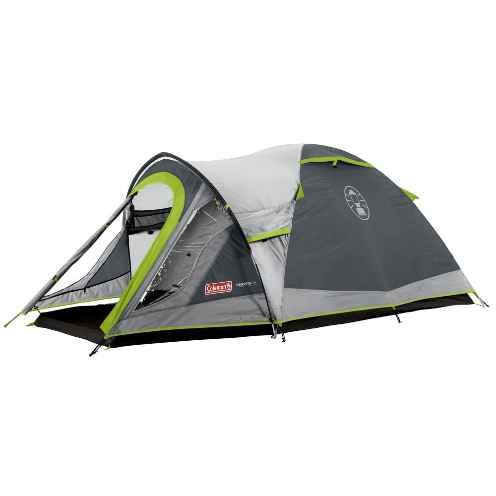 Coleman Darwin 2+ Waterproof Portable Camping Tent With Spacious Porch Tent - For Outdoors, Picnic, Hiking,3000Mm Water Coulmn (Grey) (Get Complimentary 2 Coleman Byot Camping Nightout Event Passes)