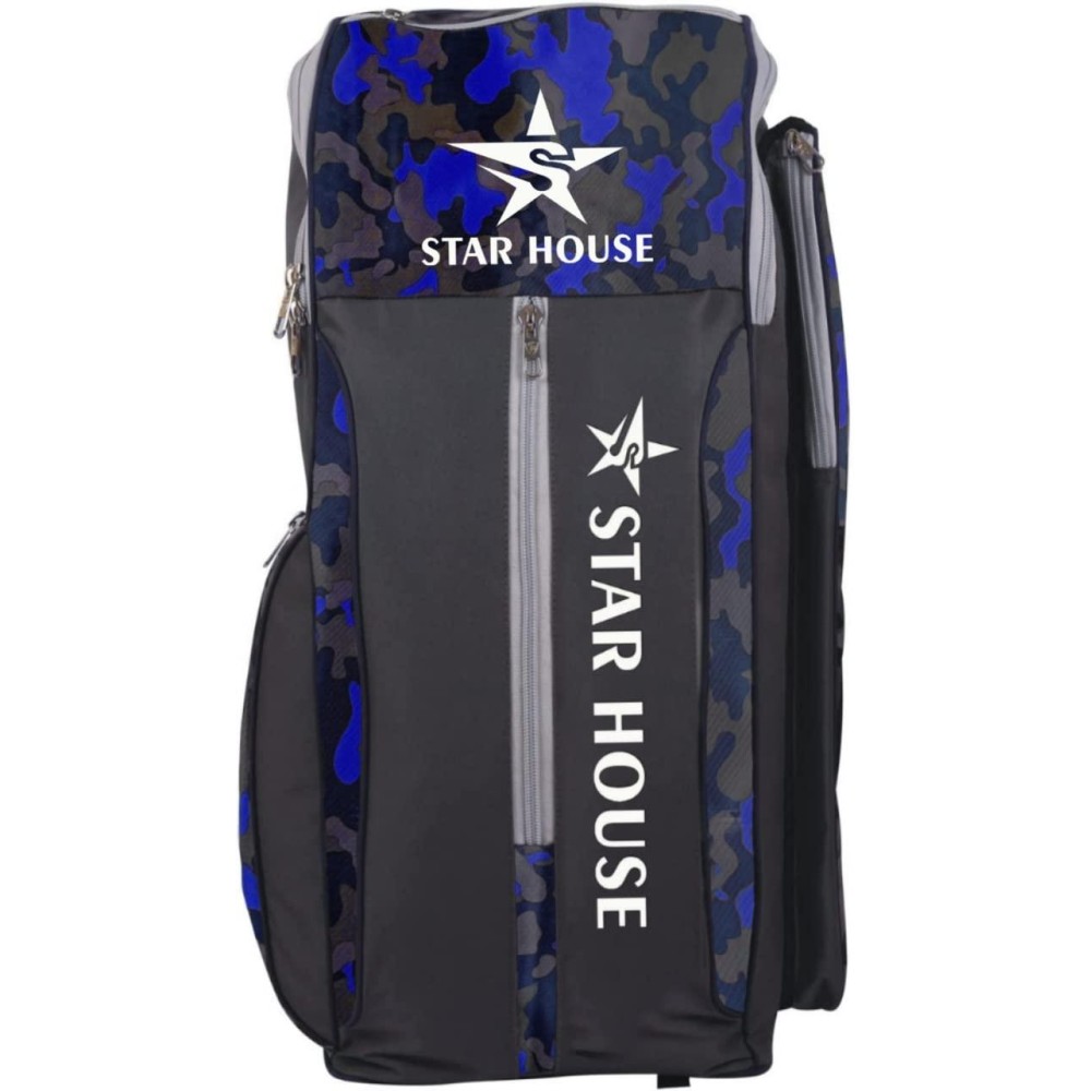 Star House Nylon Fabric Unique Design With Heavy Padded Cricket Kit Bag For Cricketers (Blue)