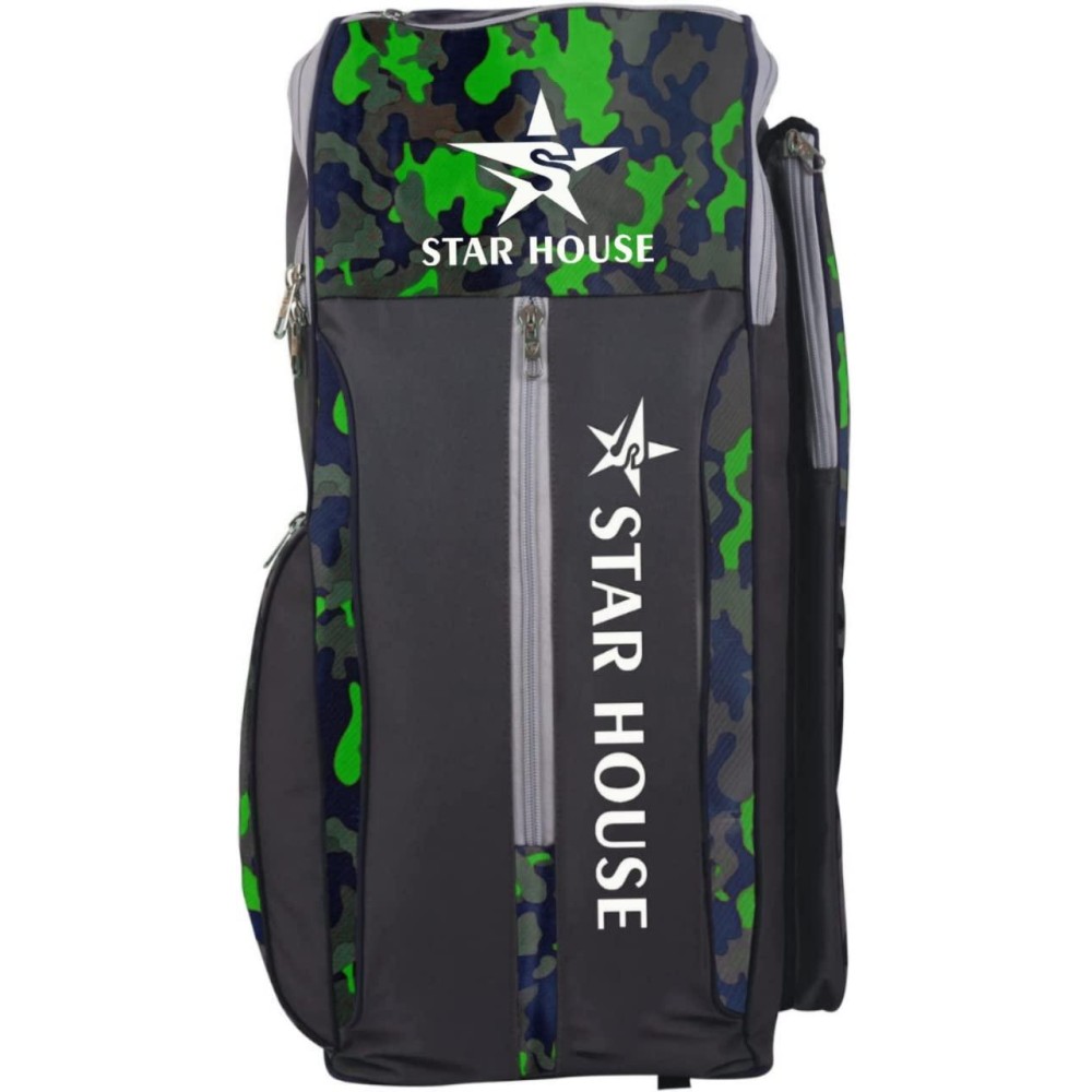 Star House Nylon Fabric Unique Design With Heavy Padded Cricket Kit Bag For Cricketers (Green)