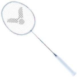 Victor Graphite Racket Dx-1L-A G5 Strung Professional Badminton Racket (5U) (White)