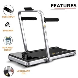 Lets Play Lp-Wpad 4Hp Peak Dc Motor Under Desk Walking Pad Treadmill For Home, Foldable Running Machine With Remote Control, Led Display, Bluetooth Speaker, Max 100Kg User Weight