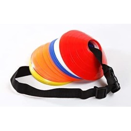 Layan Sports Soccer Mini Disc Cones | Mini Durable Disc Cones. Comes With Carry Strap | Saucer Cones For Soccer Cricket Track And Field Sports (10)