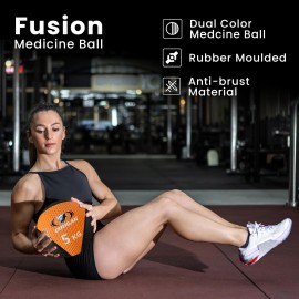 Cougar Dual Color Textured Surface Medicine Ball, High Grip Rubber Moulded Medicine Ball Without Handle - 3 Kg (Purple Black)