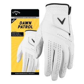 Callaway Golf Dawn Patrol Glove (Worn On Left Hand, White 2024, Small, Standard)