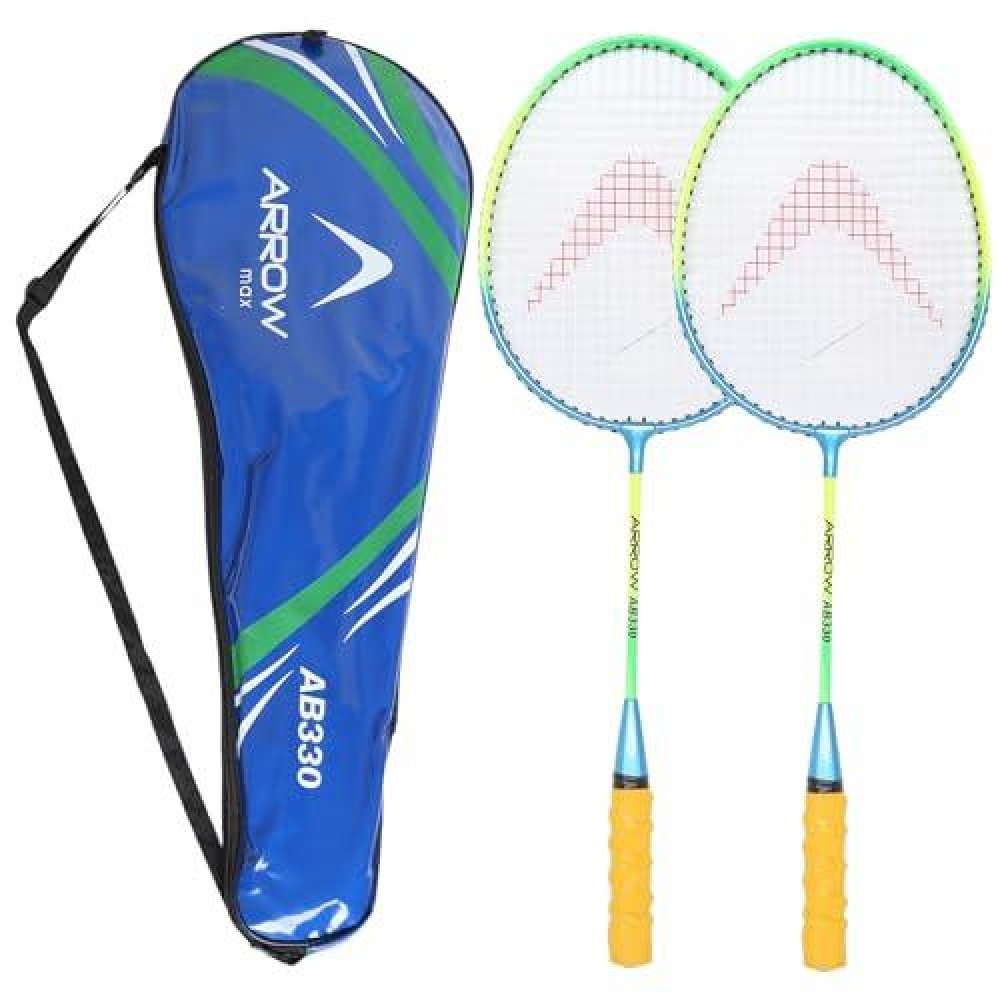 Arrowmax Professional Badminton Rackets Badminton Racquets Set Of 2,Metal Alloy,2 Protect Case, For Beginners,Men, Women, Boys, Girls, Kids (Pair-Aluminium-Youthsize) - Multicolor