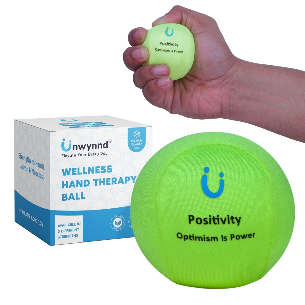 Unwynnd Stress Balls For Adults - Hand Exercise Ball For Stress Relief, Carpal Tunnel, & Arthritis For Hand Grip Strengthening - Anxiety Relief Physio Ball Fidget - Soft (1 Pcs) (Yellow)