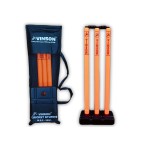 Vinson Senior Heavy Duty Cricket Stumps Set With Zipper Carry Bag For Kids & Adults, Color - Orange & Black, Weight - 750 Gm, No Water/Mud Needed To Increase The Weight Of The Base.