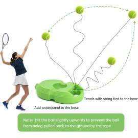 Zevon Tennis Ball Self-Training Tool: Indoor Tennis & Cricket Solo Trainer Kit With String, Rebound Ball Tennis Set For Kids, Tennis Trainer Rebound Ball Practice Equipment, (No Racket Included)