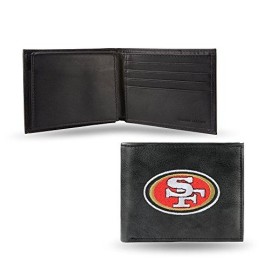 NFL Rico Industries Embroidered Leather Billfold Wallet, San Francisco 49ers,Team Color,3.25 x 4.25-inches