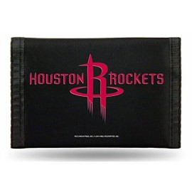 NBA Rico Industries Nylon Trifold Wallet, Houston Rockets , 3 x 5-inches