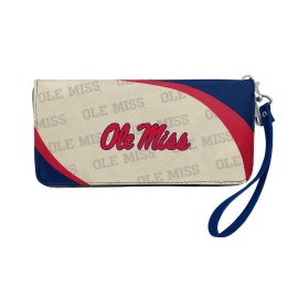 Littlearth womens NcAA Mississippi Old Miss Rebels curve Zip Organizer Wallet, Team color, 8 x 4 x 1