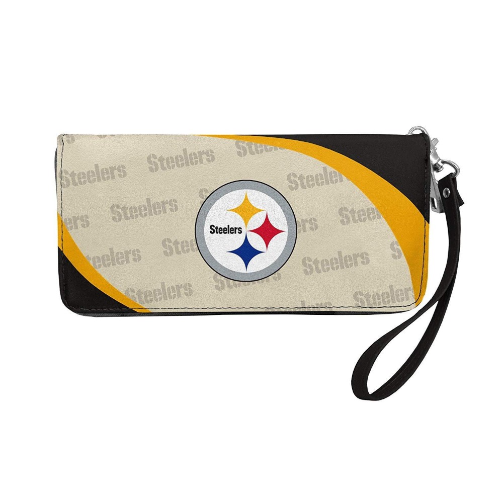 Littlearth womens NFL Pittsburgh Steelers curve Zip Organizer Wallet , 4A H x 8 W x 1A D