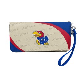 Littlearth womens NcAA Kansas Jayhawks curve Zip Organizer Wallet, Team color, 8 x 4 x 1