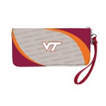 Littlearth womens NcAA Virginia Tech Hokies curve Zip Organizer Wallet, Team color, 8 x 4 x 1