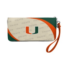 Littlearth womens NCAA Miami Hurricanes Curve Zip Organizer Wallet, Team Color, 8