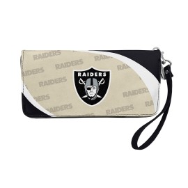 Littlearth womens NFL Oakland Raiders curve Zip Organizer Wallet, Team color, 8 x 4 x 1