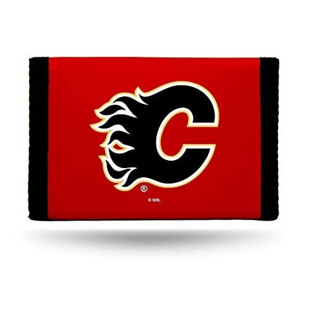 Rico NHL Flames Calgary Nylon Trifold Sports Fan Wallets, Multicolor, One Size