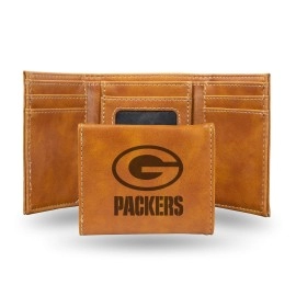 Green Bay Packers Wallet Trifold Laser Engraved