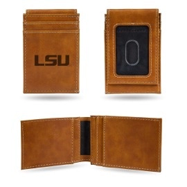 Rico Industries Laser Engraved Front Pocket Wallet, LSU Tigers, Brown