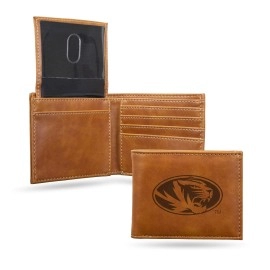 NcAA Missouri Tigers Laser Engraved Bill-fold Wallet - Slim Design - great gift By Rico Industries,Brown