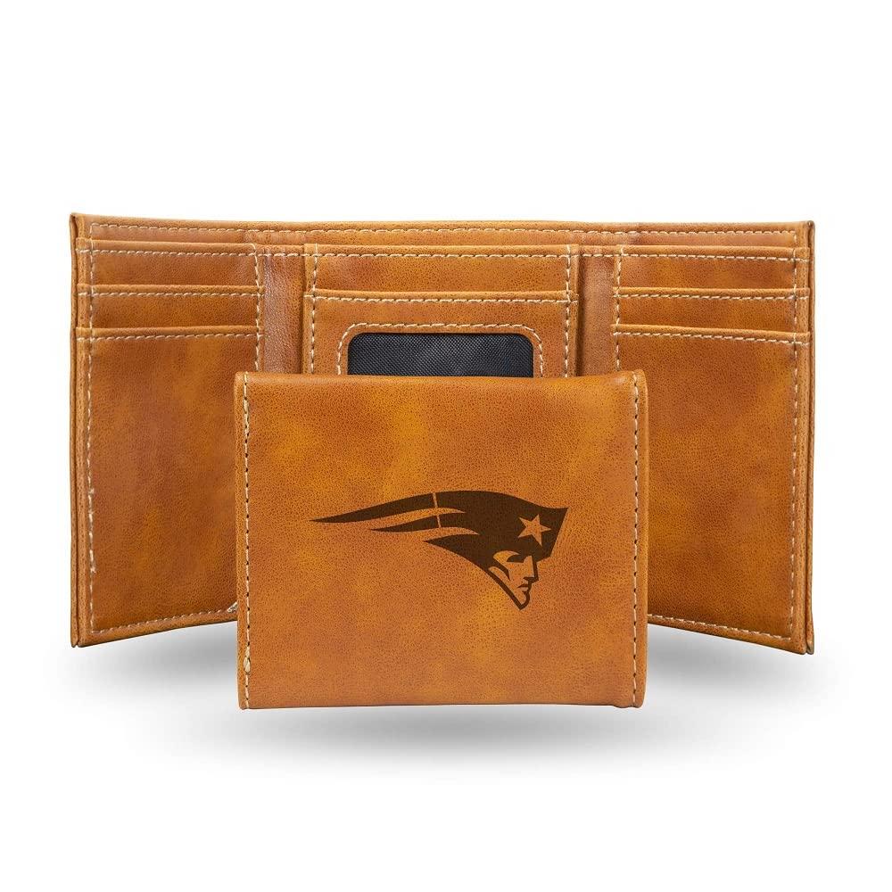 NFL Rico Industries Laser Engraved Trifold Wallet, New England Patriots Team color, 325 x 4-inches