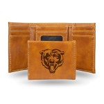 NFL Rico Industries Laser Engraved Trifold Wallet,Lightweight, chicago Bears