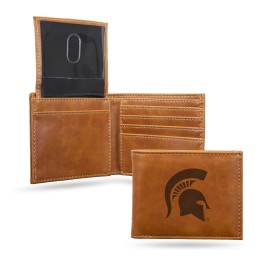 NcAA Michigan State Spartans Laser Engraved Bill-fold Wallet - Slim Design - great gift By Rico Industries