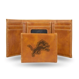 NFL Rico Industries Laser Engraved Trifold Wallet, Detroit Lions , 325 x 4-inches
