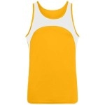 Adult Wicking Polyester Sleeveless Jersey with contrast Inserts - gOLD WHITE - S(D0102H7YQFX)