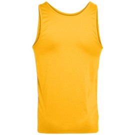 Adult Wicking Polyester Sleeveless Jersey with contrast Inserts - gOLD WHITE - S(D0102H7YQF6)