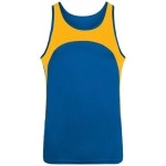 Adult Wicking Polyester Sleeveless Jersey with contrast Inserts - gOLD WHITE - S(D0102H7YQN2)