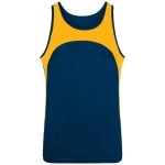 Adult Wicking Polyester Sleeveless Jersey with contrast Inserts - gOLD WHITE - S(D0102H7YQFT)