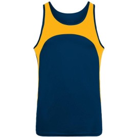 Adult Wicking Polyester Sleeveless Jersey with contrast Inserts - gOLD WHITE - S(D0102H7YQFT)