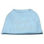 Mirage Pet Products Rich Bitch Rhinestone Pet Shirt, Small, Baby Blue