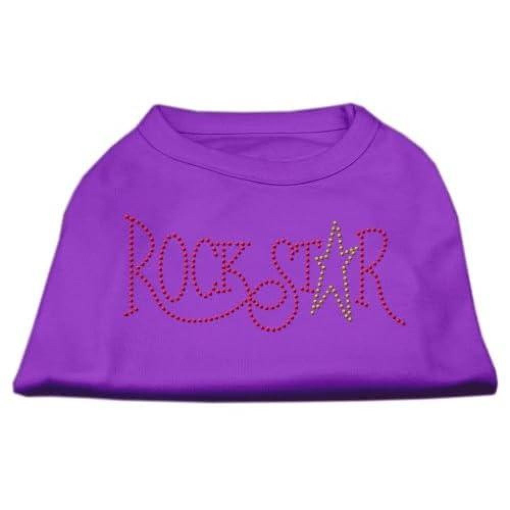 Mirage Pet Products Rock Star Rhinestone Pet Shirt, Small, Purple