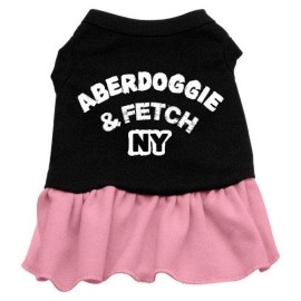 Mirage Pet Products 16-Inch Aberdoggie NY Dress, X-Large, Black with Pink