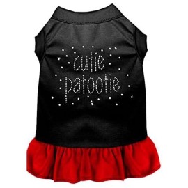 Mirage Pet Products Rhinestone Cutie Patootie 18-Inch Pet Dress, XX-Large, Black with Red