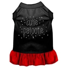 Mirage Pet Products Rhinestone Cutie Patootie 18-Inch Pet Dress, XX-Large, Black with Red