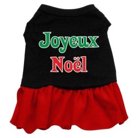 Mirage Pet Products Joyeux Noel Screen Print Dress Black with Red Lg (14)